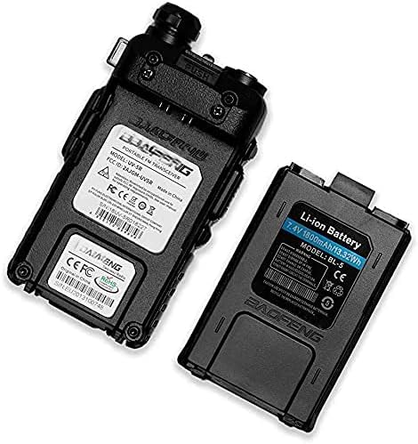 Baofeng UV-5R Ham Dual Band Two Way Radio 144-148/420-450Mhz 1800mAh Li-ion (2 Pack)