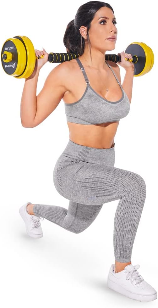 ProsourceFit Adjustable Dumbbell & Barbell Weight Set, 2-in-1 Free Weights Available 44Lbs, Home Gym Equipment