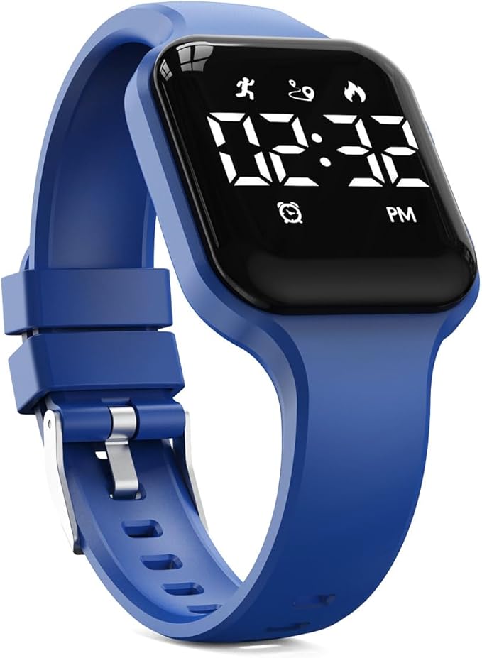 Kids Fitness Tracker,Digital Pedometer Watch,Sport Watch, Steps Counter, Waterproof, Alarm Clock for Boys Grils Kids Children (Deep Blue)