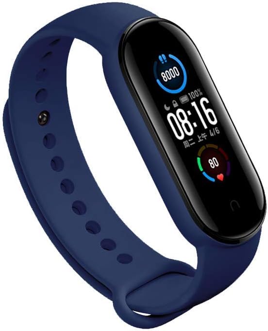 LeongLzt(4/5/8 PACK) Xiaomi Mi 5/6/7 Strap/Amazfit Band 5/6 Replacement Bands for Mi Band 5/6/7 SmartWatch Bands & Amazfit Band 5/6, Skin-Friendly Soft & Flexible Silicone Straps for Male and Female