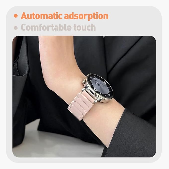 LYSANDRA Magnetic Watchband Compatible with Fitpolo AR-01, Silicone Sport Strong Magnet Strap for aeac AR-01 Smart Watch, for women