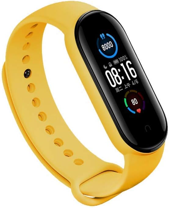 LeongLzt(4/5/8 PACK) Xiaomi Mi 5/6/7 Strap/Amazfit Band 5/6 Replacement Bands for Mi Band 5/6/7 SmartWatch Bands & Amazfit Band 5/6, Skin-Friendly Soft & Flexible Silicone Straps for Male and Female