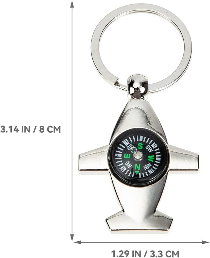 Kisangel 3pcs Compass Keychain Compass Keyring Pocket Compass