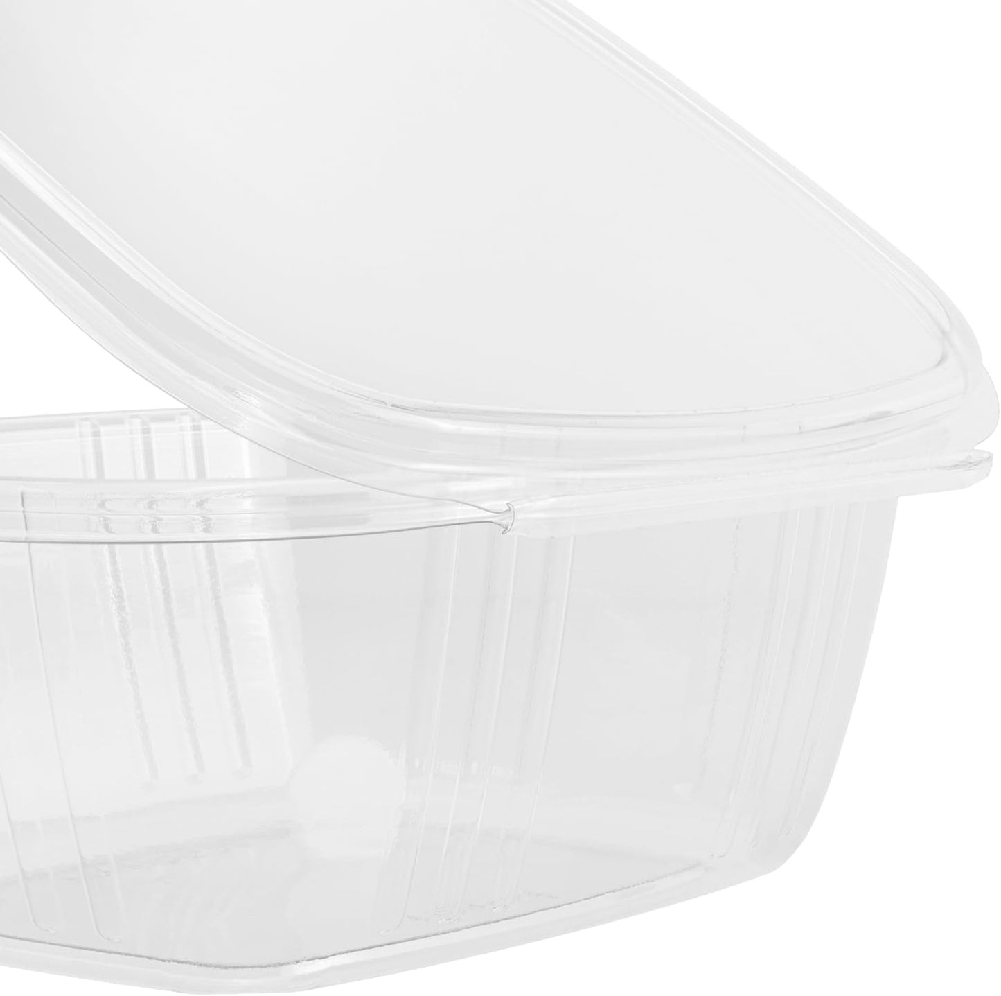 Karat 200 Count Clear PET Hinged Deli Take Out Containers - 32 oz Plastic Clamshell Food Containers, Disposable Square to Go Boxes, Ideal for Pasta Salads, Fruit, Deli Sides and More, FP-HDC32