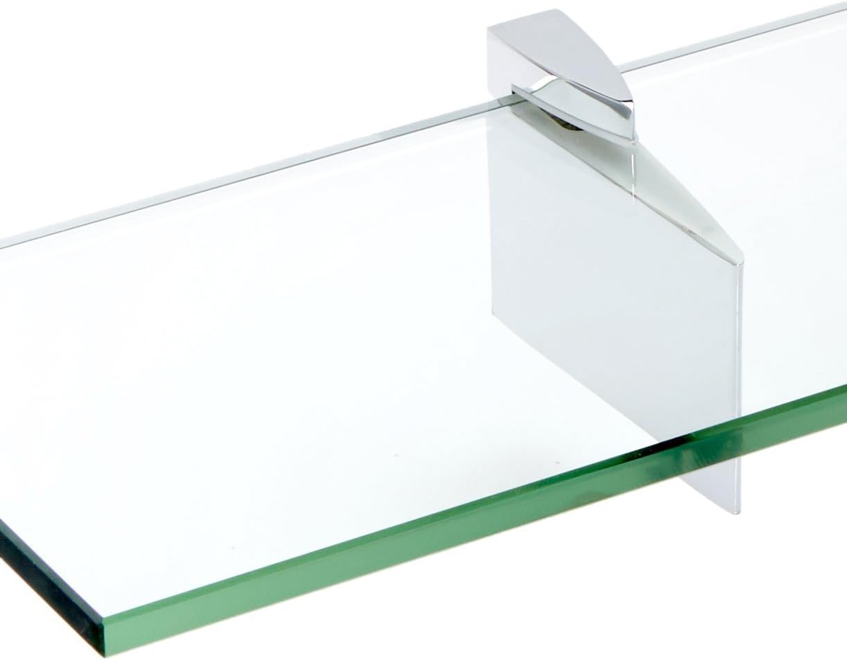 Spancraft Glass R-8x27-Chrome Raven Glass Shelf, 8" x 27", Chrome