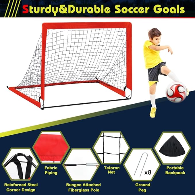 Kids Soccer Goal Set Pop Up Backyard Soccer