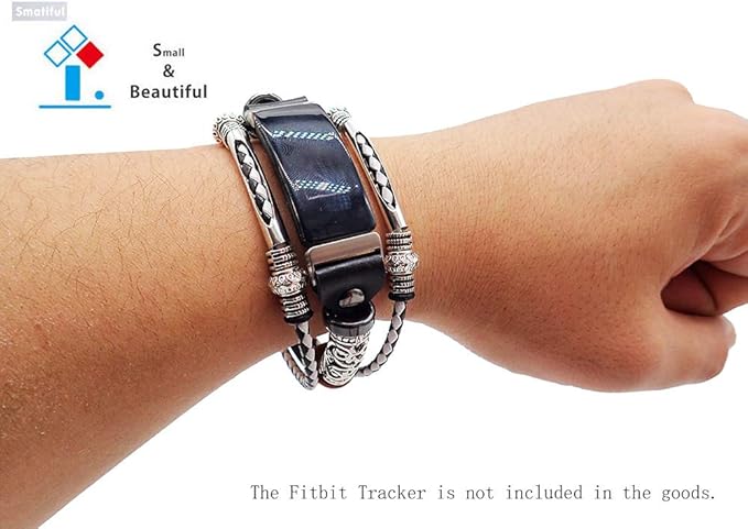 Luxe Bling Bands with Pin for Womens and Girls, Adjustable Accessory Thin Genuine Leather Exercise Watch Band Compatible with for Fitbit Luxe, Black and White