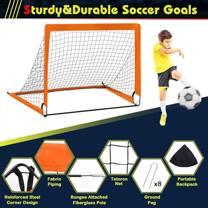 Kids Soccer Goal Set Pop Up Backyard Soccer