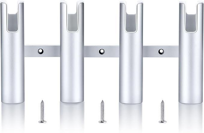 Marinebaby Fishing Rod Holder Aluminum, 3/4 Link Tube, Aluminum 4 Rod Rack, Suit Boats & Yacht