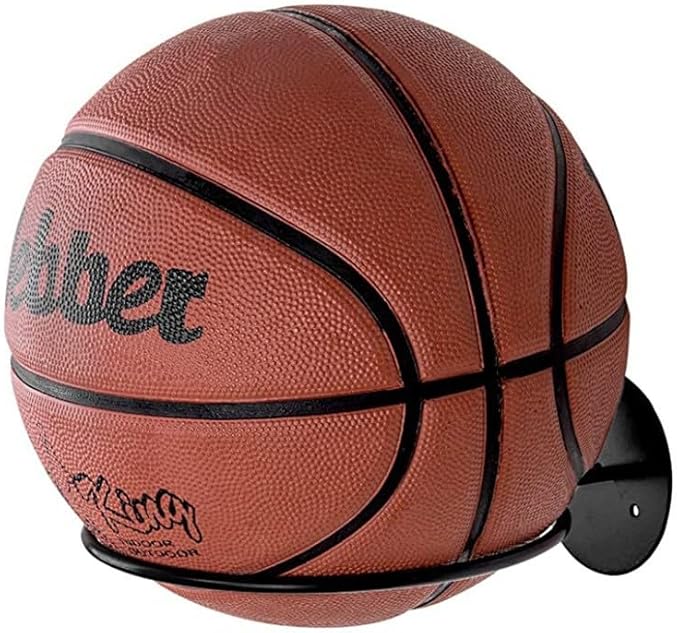 Matte Black Metal Wall-Mounted Sports Ball Display Holder Shelf(2 pcs)