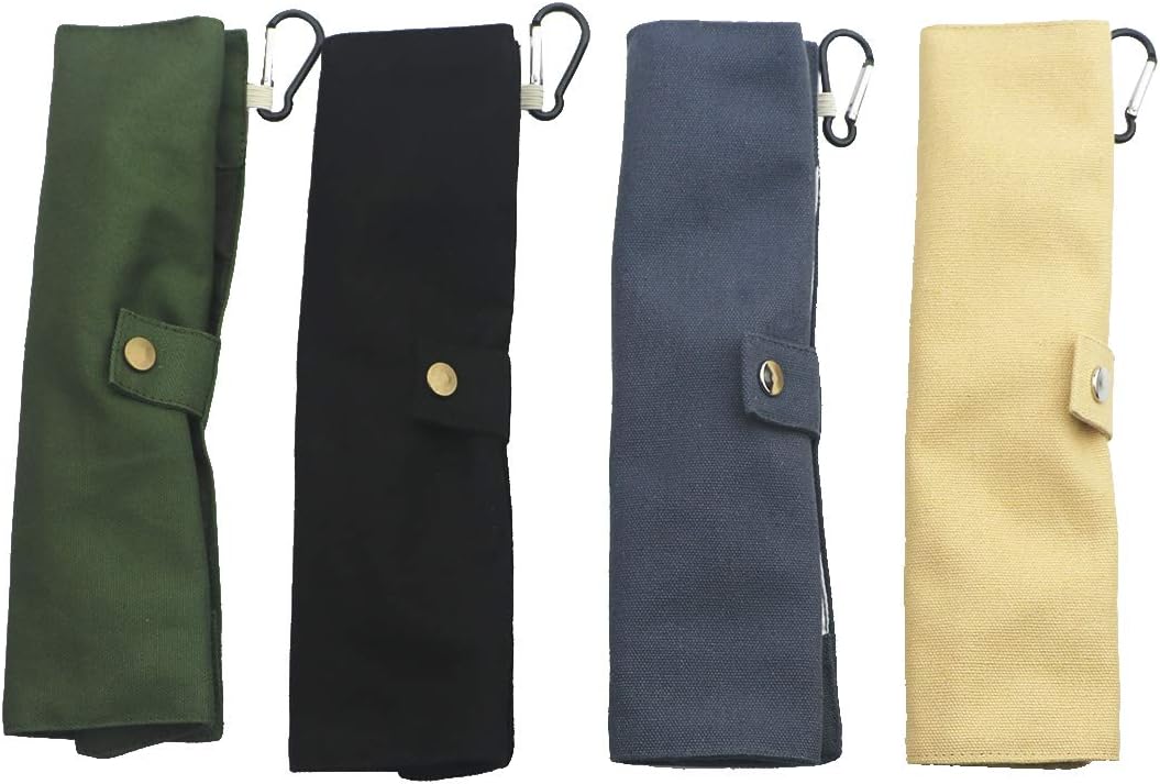 Gugrida Reusable Travel Utensils, 7 Piece Portable 304 Stainless Steel including Knife Fork Spoon Chopsticks Cleaning Brush Straws Portable Pouch, Eco-friendly Camping Silverware Set, Dishwasher Safe