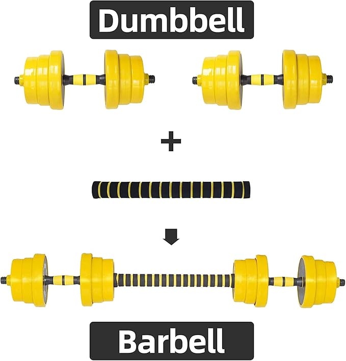 FUXION 44LB Adjustable Dumbbell Barbell Weight Pair