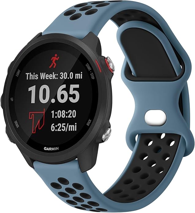 Meliya Bands Compatible with Garmin Forerunner 245/645 & 55/158 Band, 20mm Replacement Soft Silicone Sport Band for Garmin Forerunner 645/245 Music & 55/158 Smart Watch