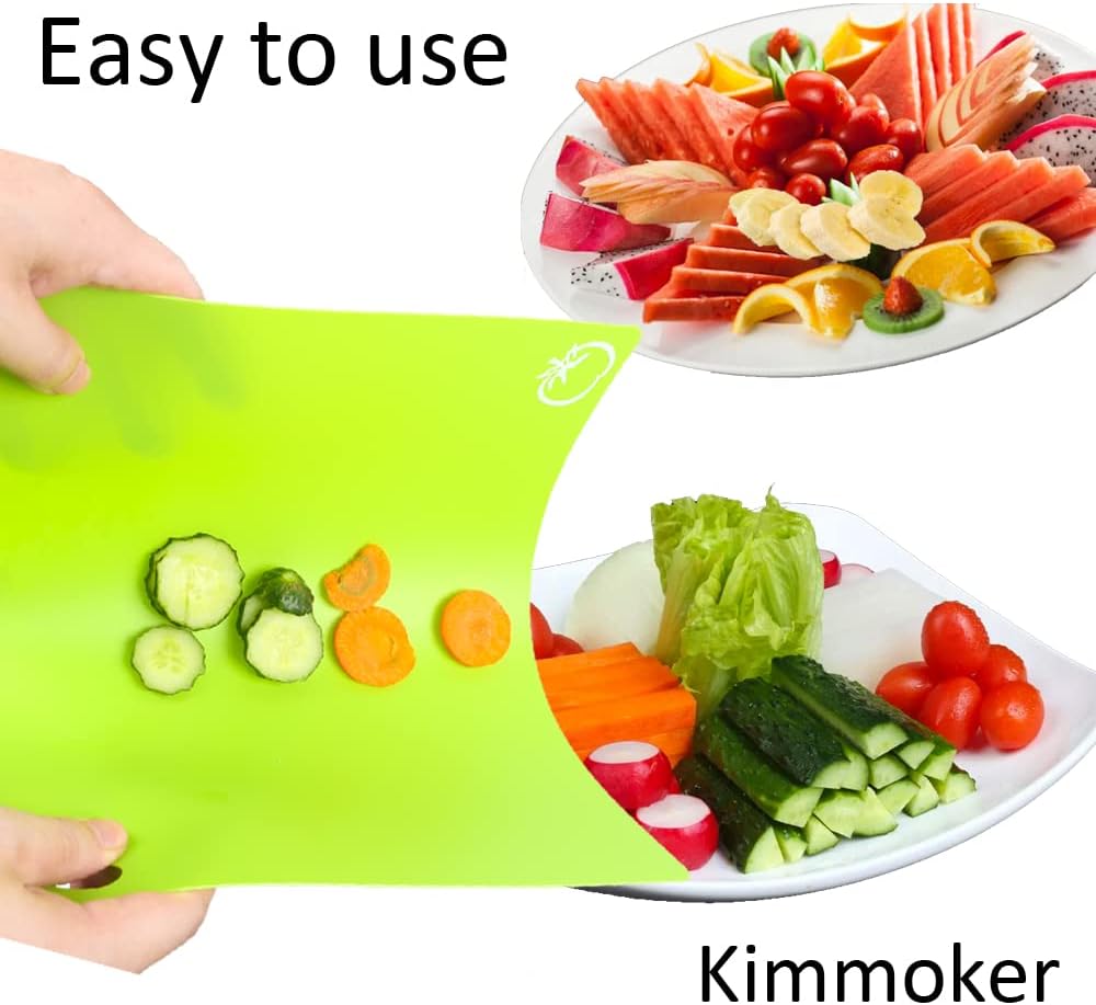 Flexible Cutting Boards Set, Cutting Board Mats for Cooking, 2 Pack Colored Cutting Board Set with Easy-Grip Handles, Flexible Plastic Cutting Sheet Set of 4 (2)