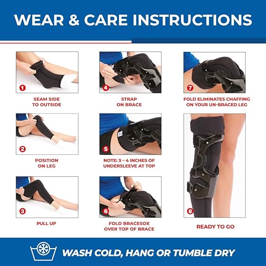 Knee Brace Undersleeve – Cotton/Lycra blend Knee Sleeves for Women & Men, Breathable Knee Sleeve for Women & Men for Knee Bracing, Comfortable Knee Sleeve for Knee Braces - Small