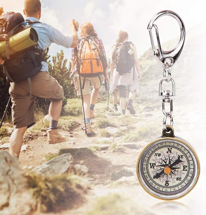 Keychain, Pack of 2 Vintage Outdoor Camping Hiking