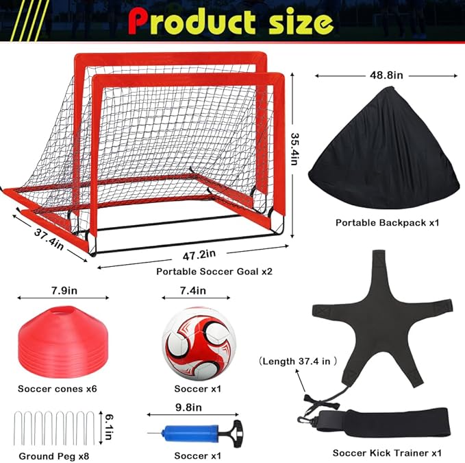 Kids Soccer Goal Set Pop Up Backyard Soccer