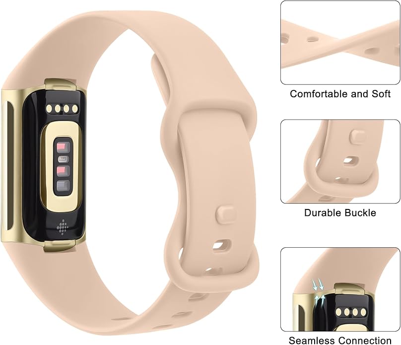 3 Pack Bands for Fitbit Charge 6 / Charge 5 Bands Women Men, Soft Silicone Waterproof Adjustable Wristband Replacement Sport Straps for Fitbit Charge 5 / Charge 6 Fitness Tracker