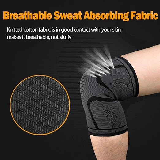 Knee Brace for Pain Relief and Support – 2-Pack Compression Knee Sleeves for Men and Women, Knee Support for Running, Sports, Arthritis, Meniscus Tear, ACL Injury Recovery S-XL