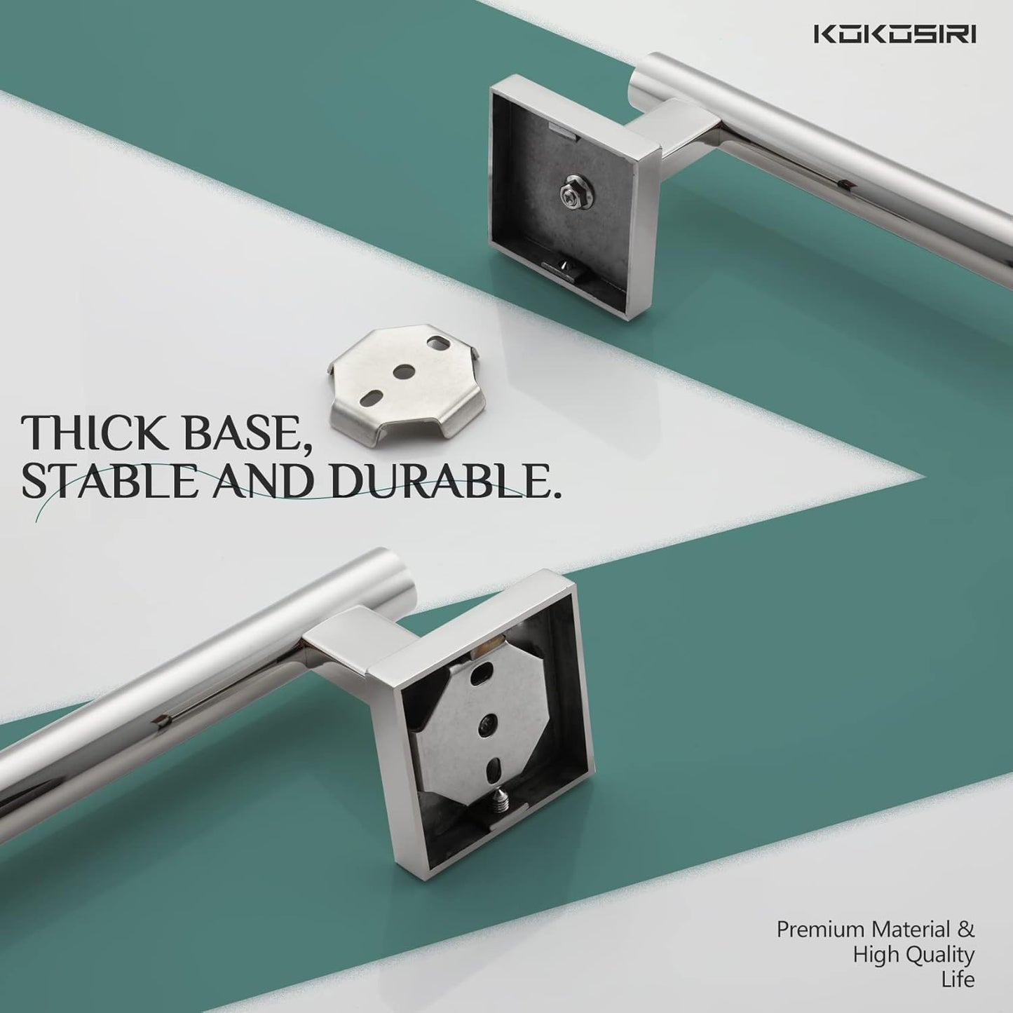 KOKOSIRI Single Towel Bar Bathroom Towel Holder for Bath Kitchen 20 Inch Necklace Holder Wall Mounted Chrome Stainless Steel B4005CH-L20