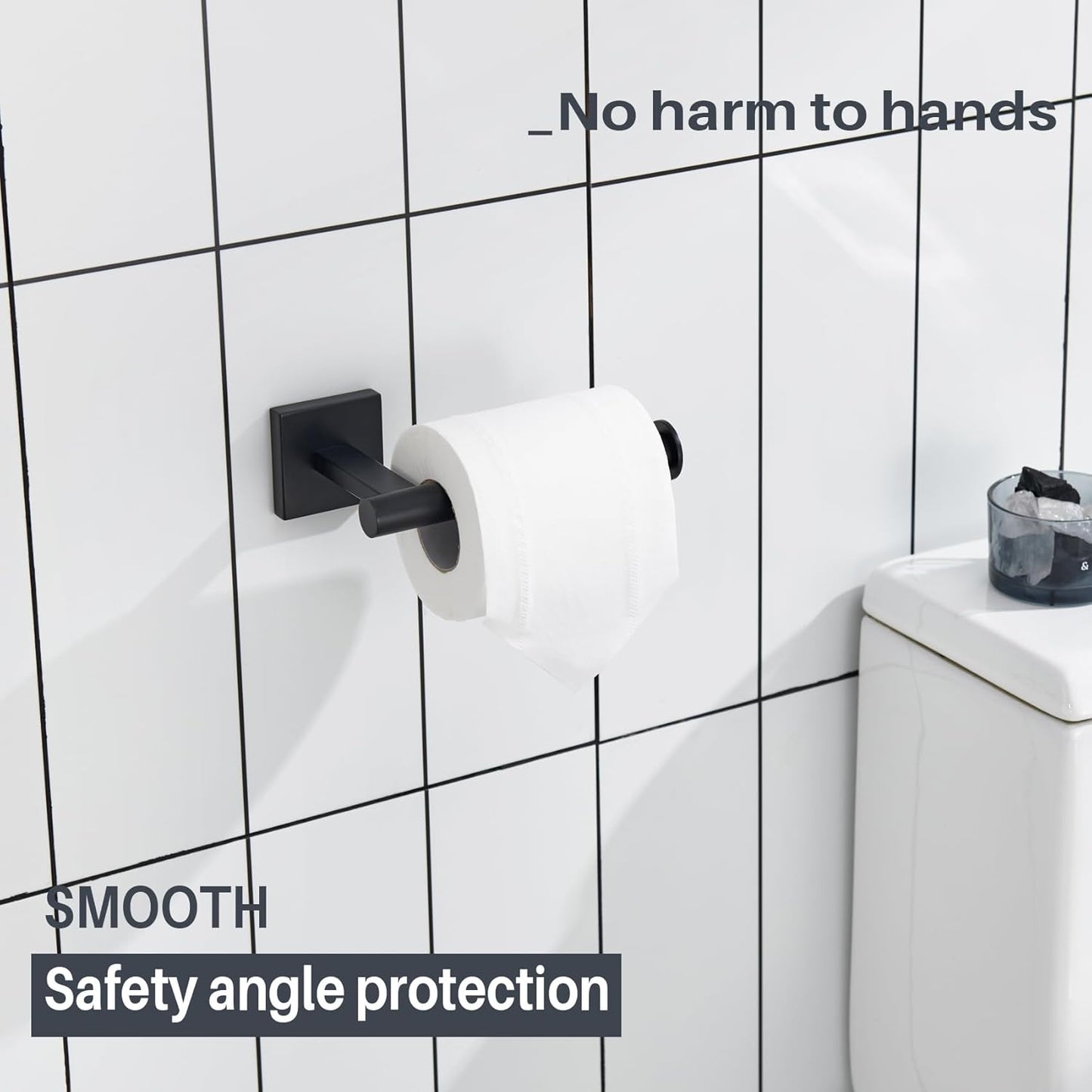 KOKOSIRI Toilet Paper Holder for Bathroom Toilet Roll Holder Hold Mega Rolls Wall Mounted, Matte Black Stainless Steel B2008BK