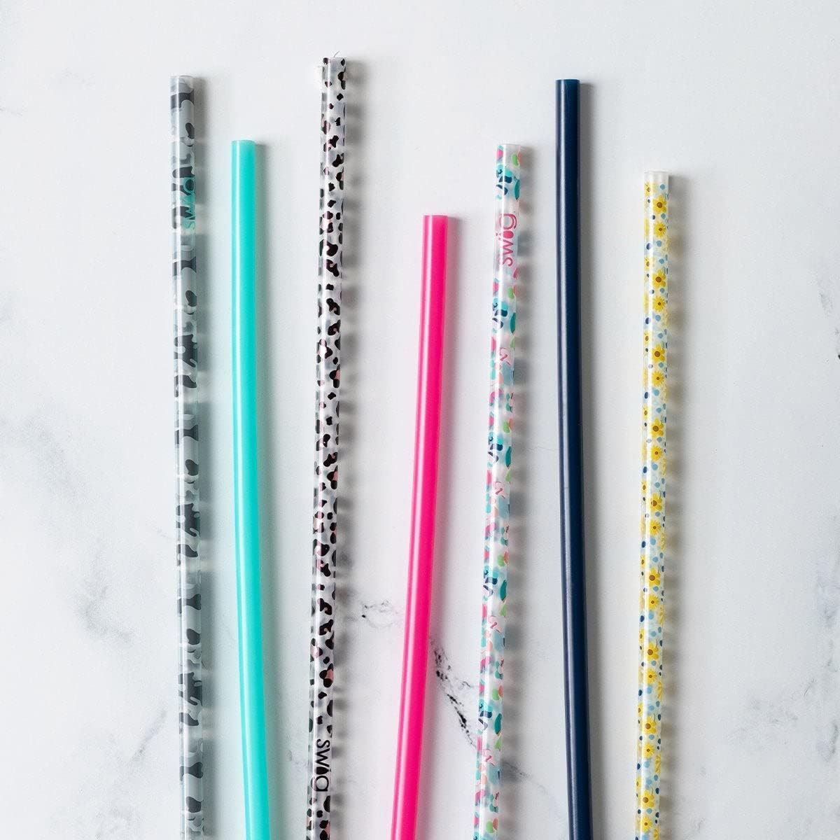 Swig Life Reusable Straws Derby Day + Blush Tall Straw Set & Cleaning Brush, Each Straw is 10.25 inch Long (Fits Swig Life 20oz Tumblers, 22oz, and 32oz Tumblers)
