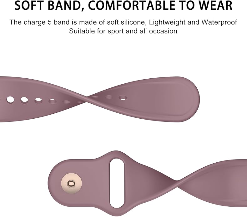 Meliya Compatible with Fitbit Charge 5 Bands Men Women, Sport Band Soft Silicone Waterproof Wristbands Replacement Strap for Fitbit Charge 5 Advanced Fitness Tracker