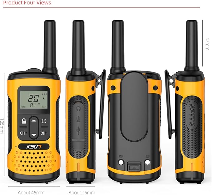 KSUN Walkie Talkies for Adult 22 FRS GZ32Plus (2 (2 Pack)