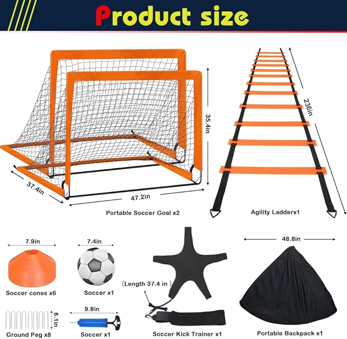 Kids Soccer Goal Set Pop Up Backyard Soccer