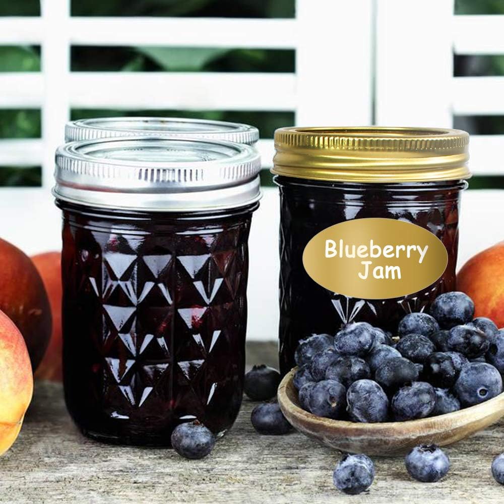 Mason Jars 8 oz, 24 Pack Canning Jars 8 oz Half Pint Glass jars with Regular Lids and Bands, Small Mason Jars with Lids Ideal for Jelly Jam Honey Wedding Favors Shower Favors Food