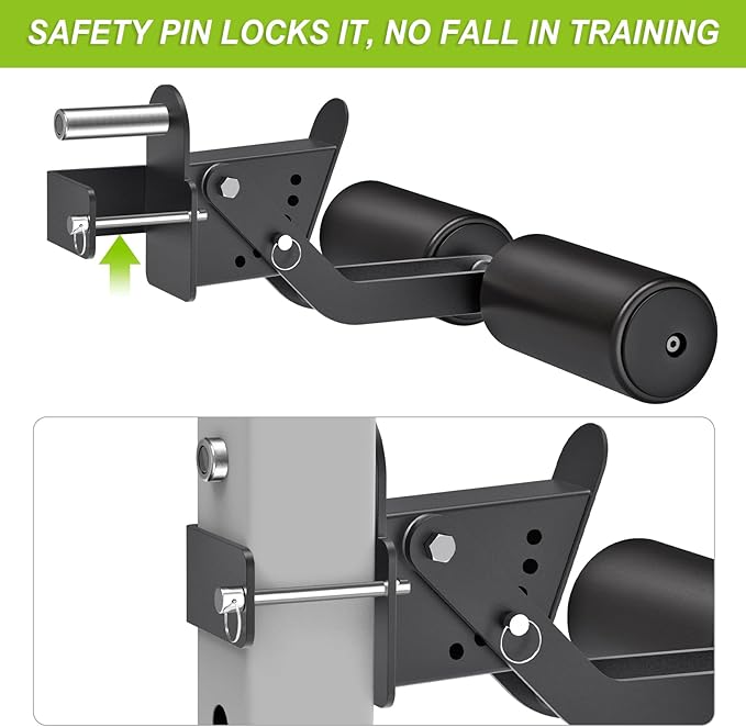 Kipika Nordic Hamstring Curl Squat Rack Attachment 5/8" or 1" Hole