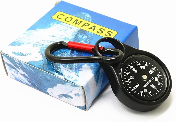Keychain Compass Portable Hiking Survival Compass with Carabiner