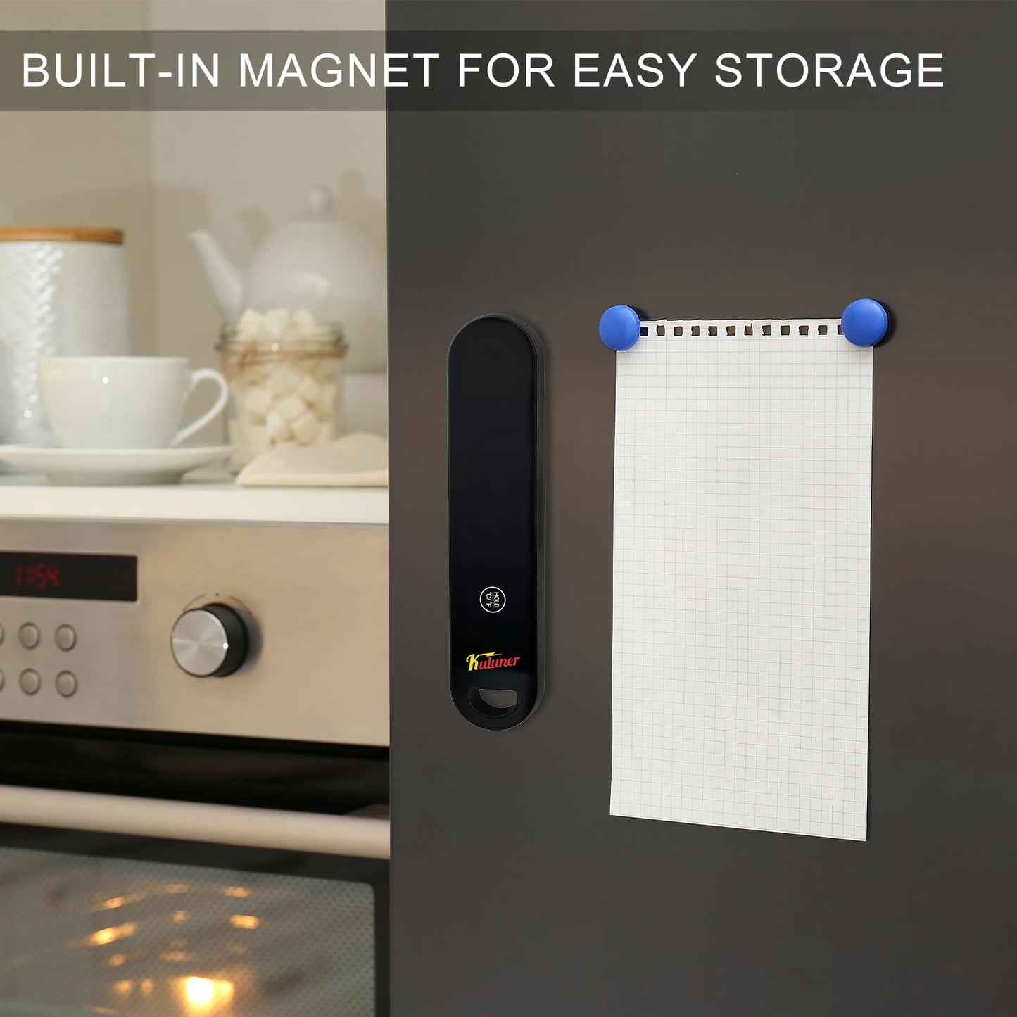 KULUNER The Latest Thermocouple Instant Reading Meat Thermometer Digital,Faster Less Than 0.6 Second Response,IP67 Waterproof Thermometer Suitable for Grilling, Cooking,BBQ Gifts for Men (Black)