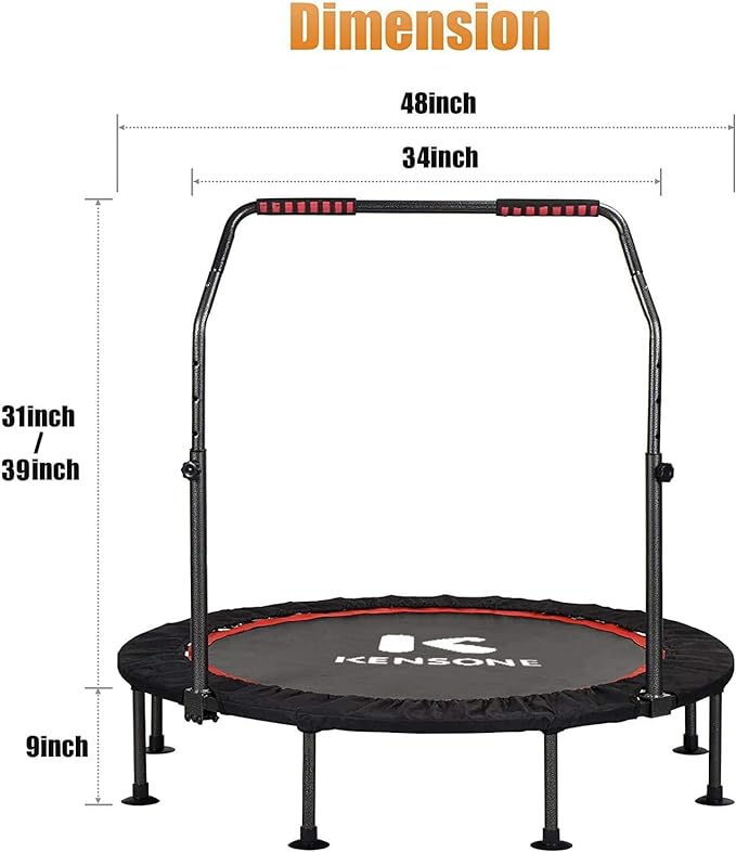 KENSONE 40"/48" Foldable Mini Trampoline 330/450 lbs