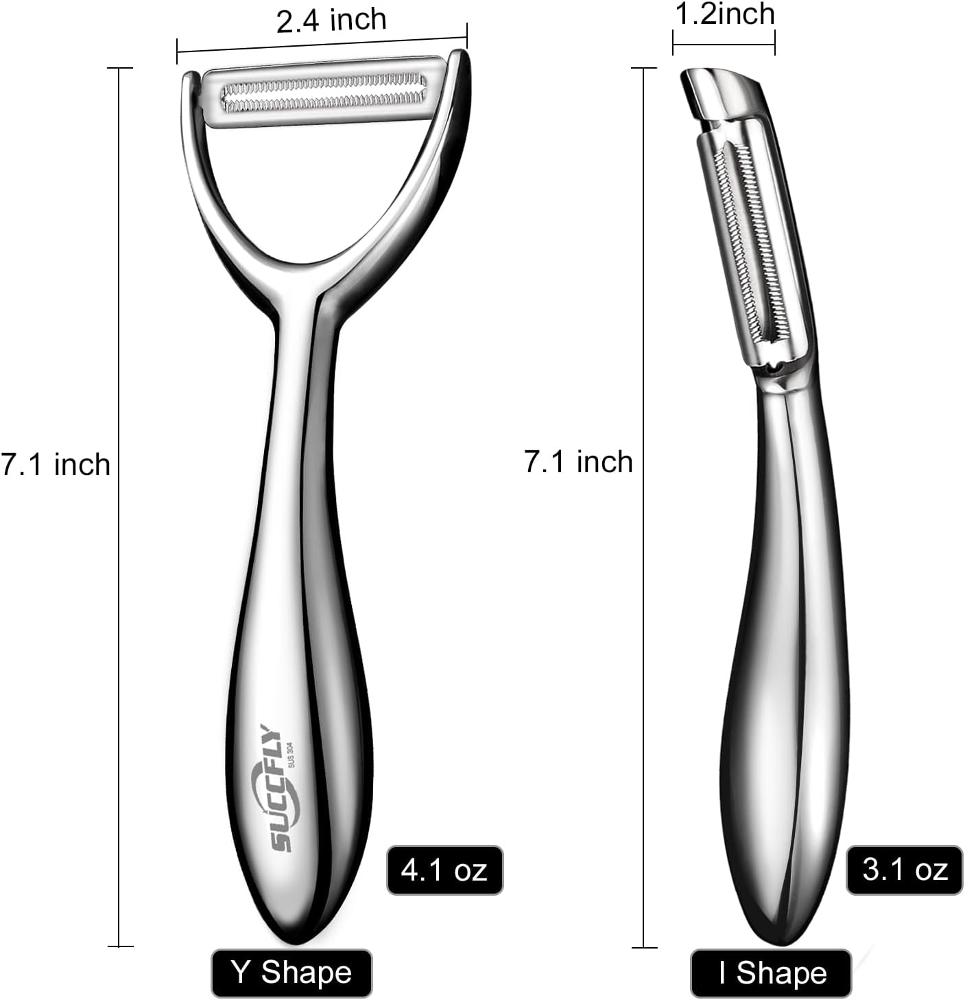 Potato Peeler Stainless Steel, Premium Vegetable Peelers for Kitchen, Fruit & Veggie Peeler, Carrot Cucumber Apple Peeler,Ultra Sharp Serrated Blade,Ergonomic Non-Slip Handle (5-year warranty)