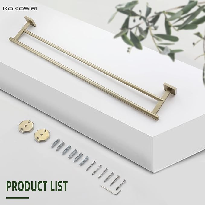KOKOSIRI Bathroom Towel Bar 32'' Double Towel Holder 32 Inch B5005BG-L32