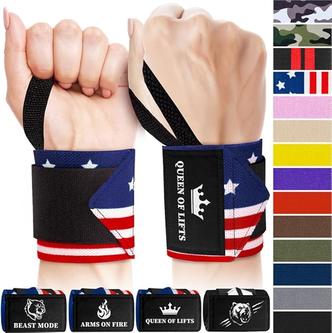 TECEUM Weightlifting 18" & 12" Wrist Wraps with Thumb Loop β Heavy Duty Wrist Workout Braces for Men and Women β Ideal for Powerlifting, Strength Training, Bodybuilding