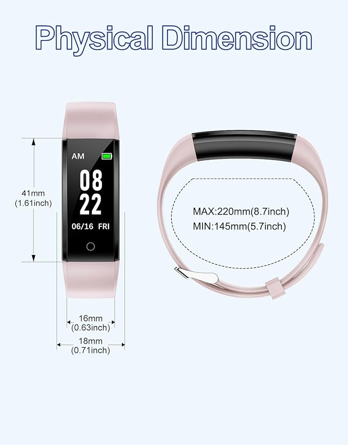 GRV Fitness Tracker Non Bluetooth Fitness Watch No App No Phone Required Waterproof Pedometer Watch with Steps Calories Counter Sleep Tracker for Men Women Parents