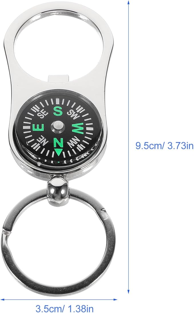 Kisangel 3pcs Compass Keychain Compass Keyring Pocket Compass