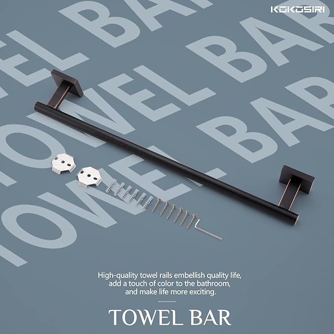 KOKOSIRI Towel Bar Bathroom Towel Holder for Bath 20 Inch B4005ORB-L20