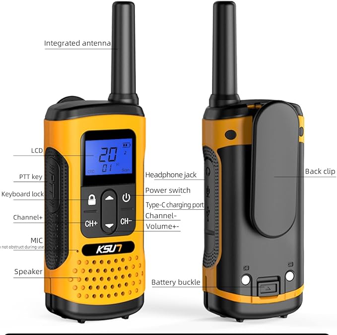 KSUN Walkie Talkies for Adult 22 FRS GZ32Plus (2 (2 Pack)