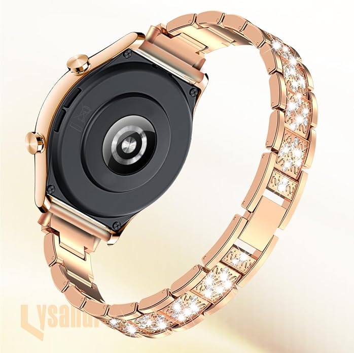 LYSANDRA Bands Compatible with Fitpolo AR-01 Smartwatch Band for Women, Metal Jewelry Sparkly Diamond Thin Replacement Compatible for aeac AR-01 Smartwatch