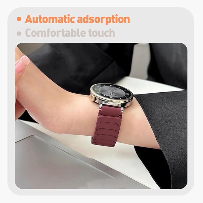 LYSANDRA Magnetic Watchband Compatible with Fitpolo AR-01, Silicone Sport Strong Magnet Strap for aeac AR-01 Smart Watch, for women