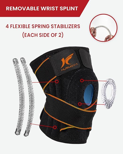 Knee Brace for Women & Men Meniscus Tear, Knee Pain Relief, Arthritis,2 Straps Compression, Side Stabilizers, Patella Gel Pads Knee Support (Orange, X-Large)