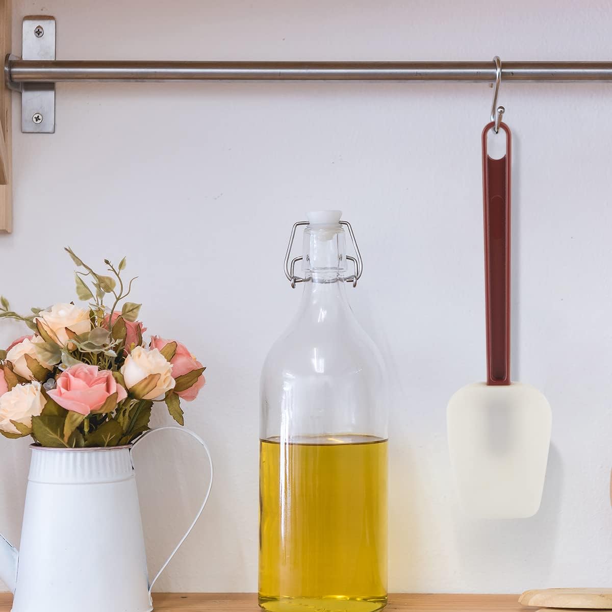 Commercial Spoonula Rubber Spatula Set, High Heat Spatula Spoon 9.5 Inches, Commercial Spatula for Cooking, Rubber Spatula Set Resistant to 500℉ (2 Spoonulas 9.5")