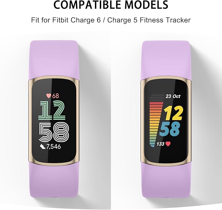 Meliya Compatible with Fitbit Charge 5 Bands Men Women, Sport Band Soft Silicone Waterproof Wristbands Replacement Strap for Fitbit Charge 5 Advanced Fitness Tracker
