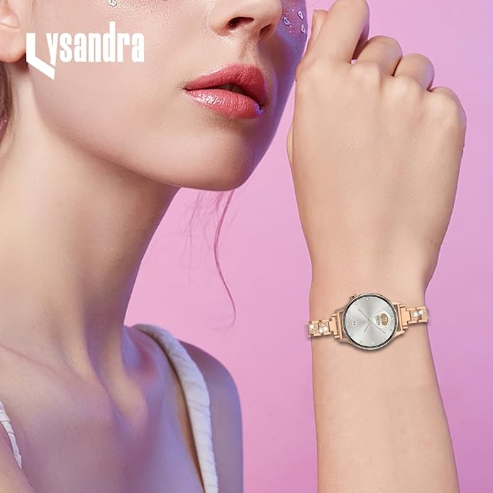 LYSANDRA Bands Compatible with Fitpolo AR-01 Smartwatch Band for Women, Metal Jewelry Sparkly Diamond Thin Replacement Compatible for aeac AR-01 Smartwatch