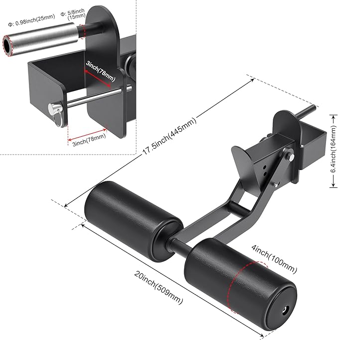 Kipika Nordic Hamstring Curl Squat Rack Attachment 5/8" or 1" Hole