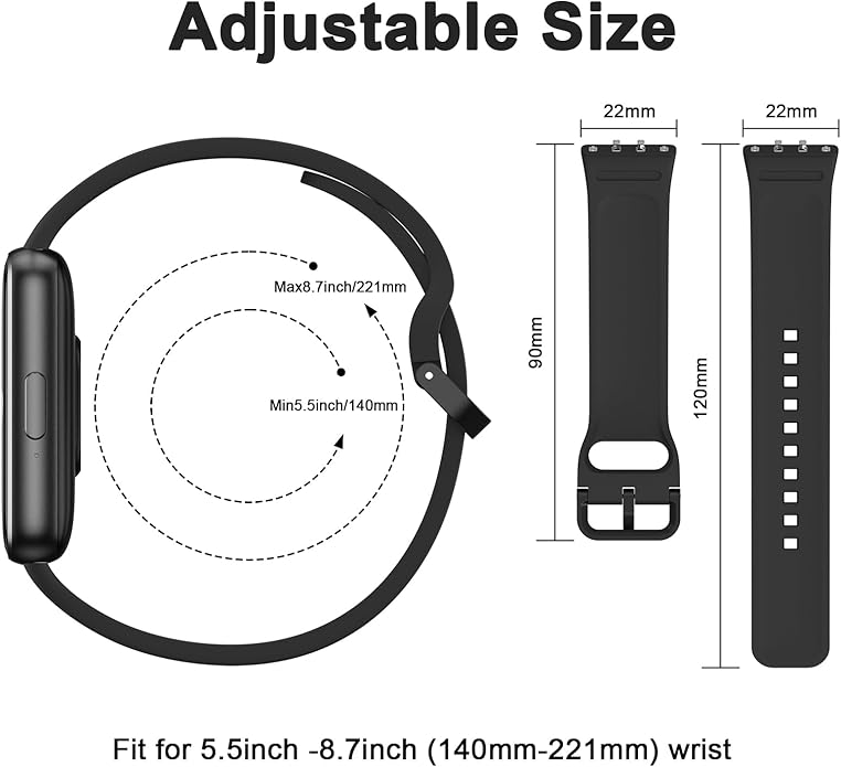 3 PACK Bands for Samsung Galaxy Fit 3 Band Women Men, Soft Adjustable Silicone Replacement Watch Strap Compatible with Galaxy Fit 3 Smartwatch Accessories