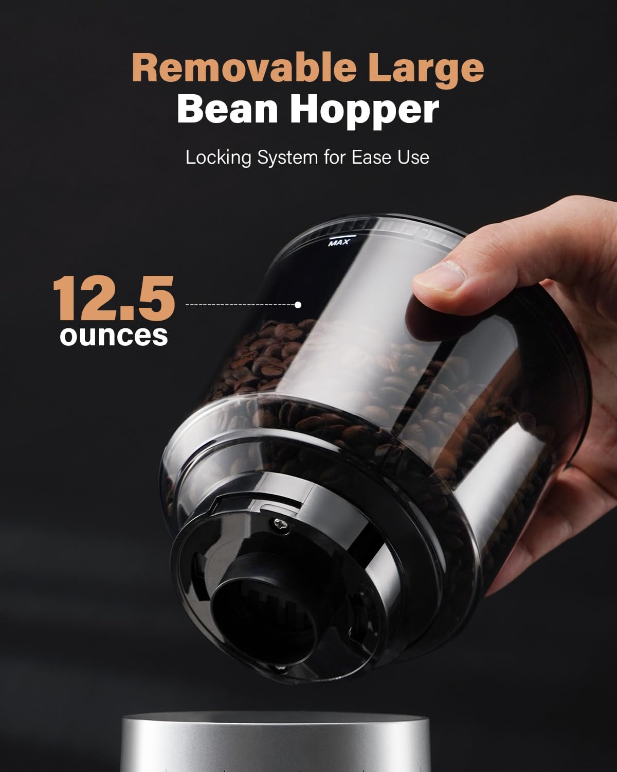 SHARDOR Conical Burr Coffee Grinder Electric, Espresso Coffee Bean Grinder with Precision Electronic Timer, Adjustable Burr Mill with 51 Precise Settings for Home Use, Stainless Steel Container